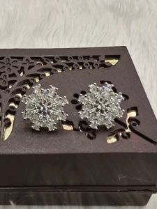 Snowflake Earrings 925 Silver Sterling