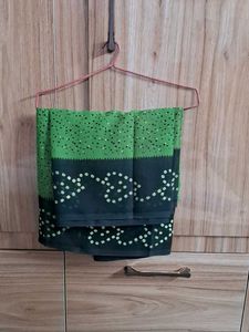 Green Bandhani Saree