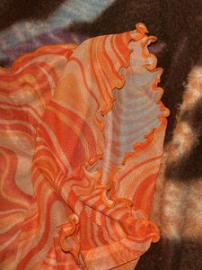 Retro Swirl Print Mesh Pants (Never Worn)