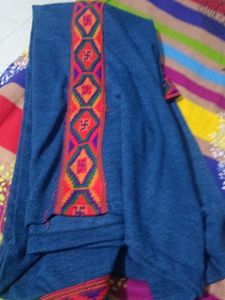Vintage Style Embroidered Blue Tunic Top