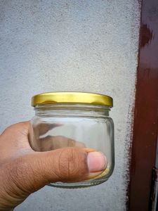 Glass Jar Like New One Time Use Only .