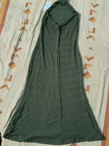 Olive Green Halter Maxi Dress It&#39;s Stretchable