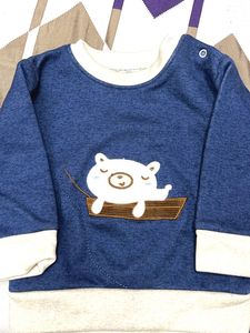 Cute Blue Bear Boat Baby/Toddler Sweatshirt