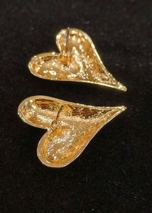 Heart Shape Gold Toned Earrings