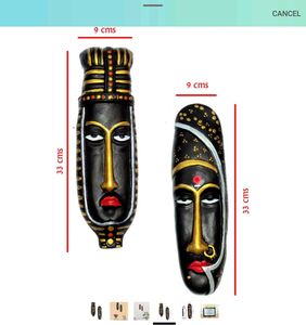 Terracotta Tribal Couple Face Decorative Wall Hang