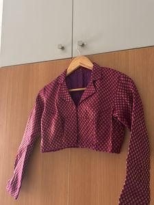 Crop brocade blouse for skirt