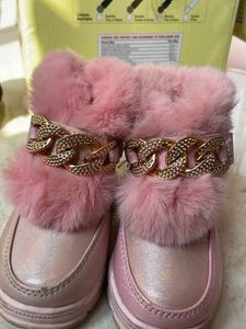 Cute Pink Fur Boots
