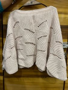 Crochet Knit Batwing Sleeve Top