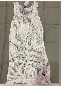ONLYFront-Open Crochet Longline Shrug