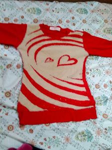 Striped Heart Sweater
