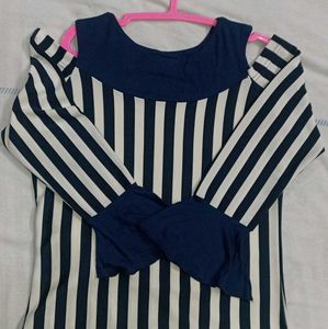 Striped Cold Shoulder Top