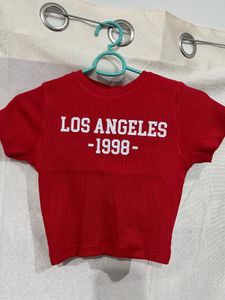 Red Sollobell Crop T-shirt Women