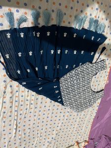 Blue Chikankari Plazoo Set