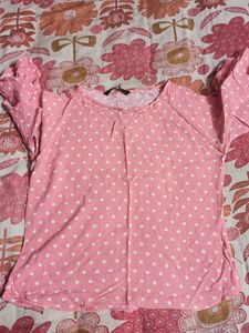 Pink Polka Dot Top