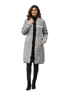 Elegant Grey Puffer Coat/ jacket
