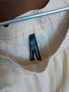 Pleated Cream Beigish Skirt