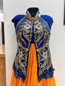 ORANGE Full Length Gown With Jacket