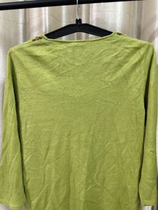 Women Green Solid Sweatshirt