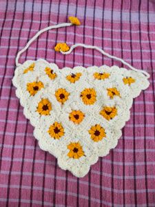 Crochet sunflower bandana
