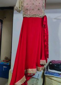 Partywear Dress With Dupatta And Jacket