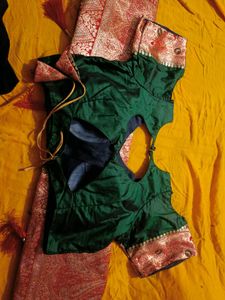 New pure Silk Saree With Stitched Blouse