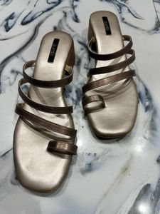 Rose Gold Block Heels By Aurelia