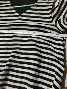 Black And White Strip Line Mini Dress/Summer Wear