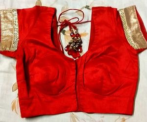 Red &amp; Gold Sari Blouse