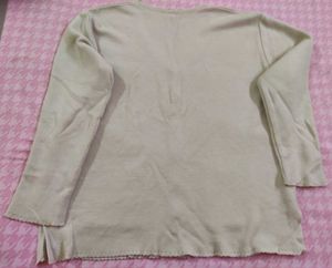 Beige Knit Cardigan with Pockets