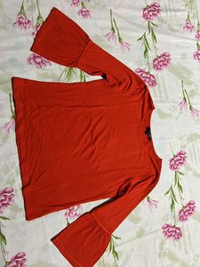 Globus red Bell Sleeves Top