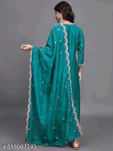Teal Embroidered Kurta Set