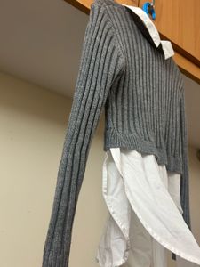 Zara Gray Knit Sweater w/ Collar