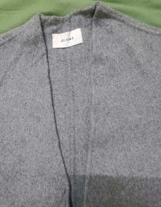 Woolen Winter Gray Long Coat For Girlsnd Womens