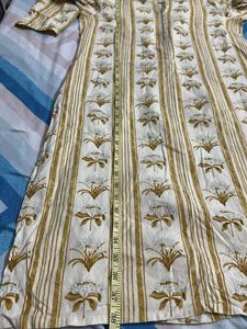 Striped Floral Print Kurta