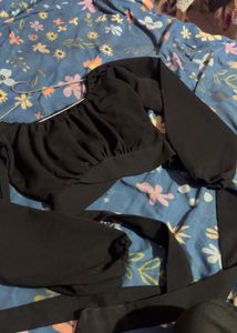 Black Tie Back Crop Top