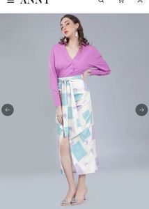 printed tie up skirt