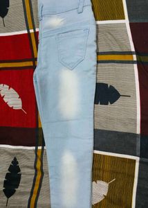 Light Blue Skinny Embellished Jeans