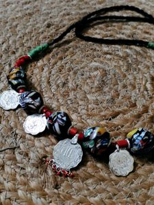 Rare Vintage Millefiori Beads And Coin Boho Choker