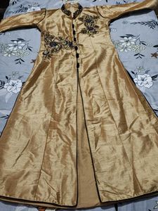 Elegant Gold Embroidered Dress