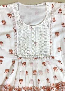 White Printed Kurta
