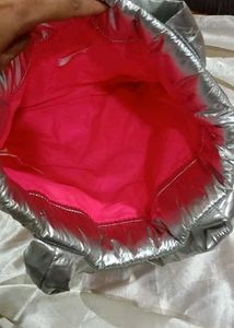 Justice Silver Puffer Tote Bag