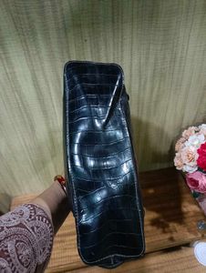 Black Crocodile Shoulder Bag