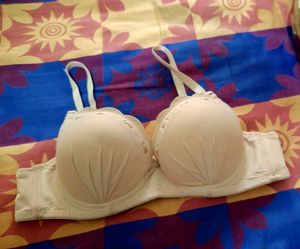 Push Up Rose Silk Nude Bra