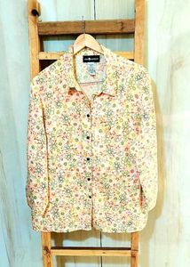 Peach Colour Printed Cotton Shirt Size-42