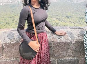 ethnic skirt and black crop top