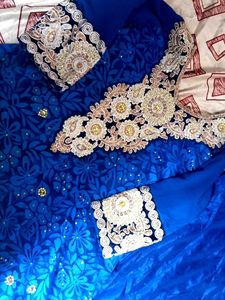 Royal Blue Embroidered Salwar Kameez