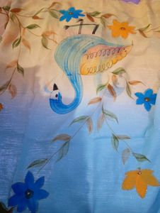 Original Hand Brush Paint Work Saree