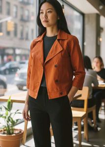 Orange Cropped Jacket