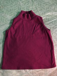 Burgundy Mock Neck Top