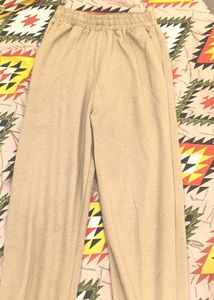 Beige Wide Leg Pants